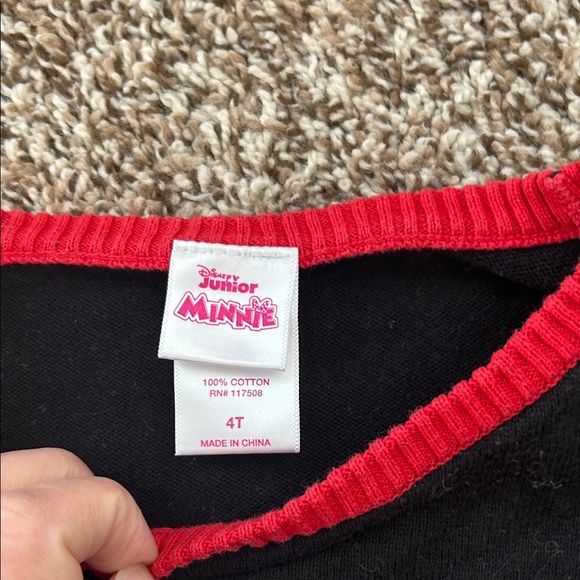 Disney Minnie Caroling Kids Christmas Sweater - Black and Red - Picture 2 of 6